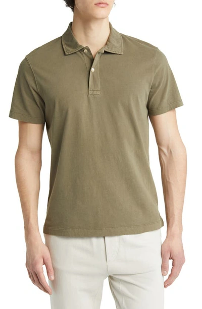 Buck Mason Sueded Cotton Polo In Sage