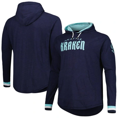 Mitchell & Ness Men's  Deep Sea Blue Seattle Kraken Big And Tall Legendary Raglan Pullover Hoodie