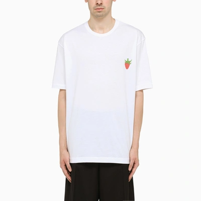 Comme Des Garçons Shirt Graphic-print Short-sleeved T-shirt In White