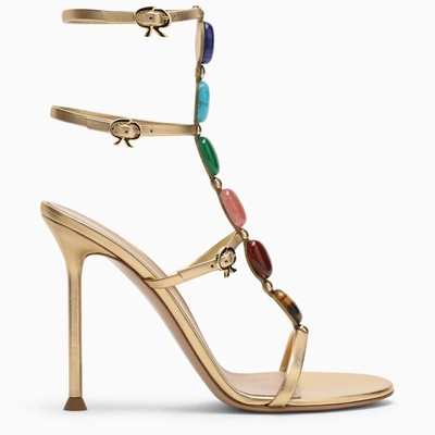 Gianvito Rossi Shanti Embellished Leather Sandals In Mekong
