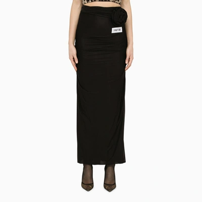 Dolce & Gabbana Black Draped Skirt With Belt