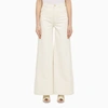 Chloé Chloe Flared-leg Canvas Trousers In Neutral
