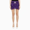 Versace Medusa Satin Cargo Miniskirt In Purple