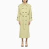 BY MALENE BIRGER BY MALENE BIRGER GREEN DOUBLE-BREASTED DUSTER WITH BELT,Q71584003CO/M_BYMAL-4DN_112-36