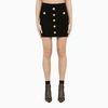 Balmain Asymmetric Buttoned Knit Top In Black