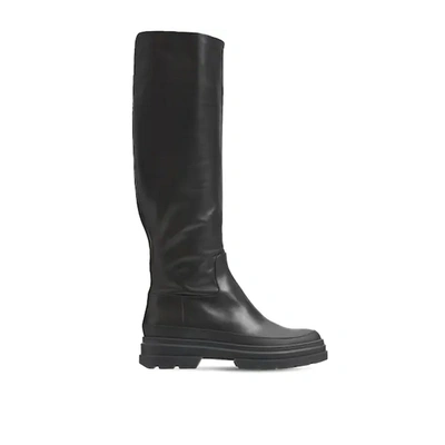 Max Mara Accessori Beryl Leather Boots In Black