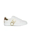 FERRAGAMO NUMBER LEATHER SNEAKERS
