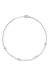 Sphera Milano Sterling Silver & Cz Evil Eye Anklet In Silver