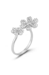Sphera Milano Sterling Silver & Cz Flower Wrap Ring In Silver