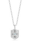 Sphera Milano Sterling Silver & Cz Shield Pendant Necklace In Silver