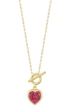 Sphera Milano 14k Gold Plated Sterling Silver Heart Pendant Toggle Necklace In Gold