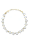 Sphera Milano 14k Over Silver Pearl Heart Bracelet In Gold