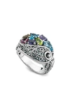 SAMUEL B. SAMUEL B. STERLING SILVER MULTI GEM PAISLEY RING