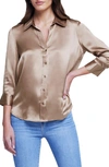 L AGENCE DANI SILK CHARMEUSE BLOUSE