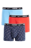 Nike 3-pack Dri-fit Essential Stretch Cotton Trunks In Transparency Print