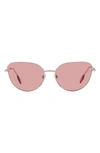 Burberry Harper 58mm Cat Eye Sunglasses In Silver