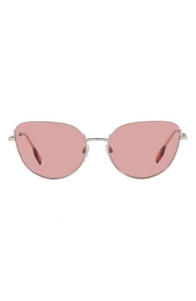 Burberry Harper 58mm Cat Eye Sunglasses In Light Violet