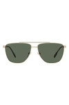 Burberry Men's Blaine 61mm Metal Pilot Sunglasses In Gold
