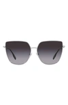 Burberry Alexis 61mm Gradient Irregular Sunglasses In Grey Flash
