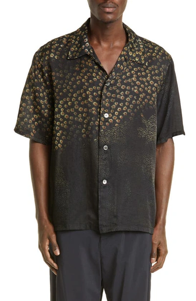 Our Legacy Dark Flower Print Box Shirt In Black