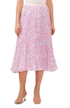 1.STATE FLORAL RELEASED PLEAT MIDI SKIRT