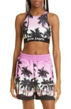 Palm Angels Pink Sunset Top In Purple Black