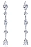Lafonn Simulated Diamond Linear Drop Earrings In White