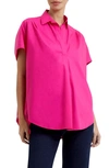 French Connection Rhodes Popover Poplin Shirt In Pink
