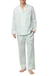 Bedhead Pajamas Print Organic Cotton Pajamas In Mint 3d Stripe