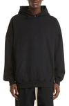 Fear Of God Eternal Brand-patch Oversized-fit Cotton-jersey Hoody In Black