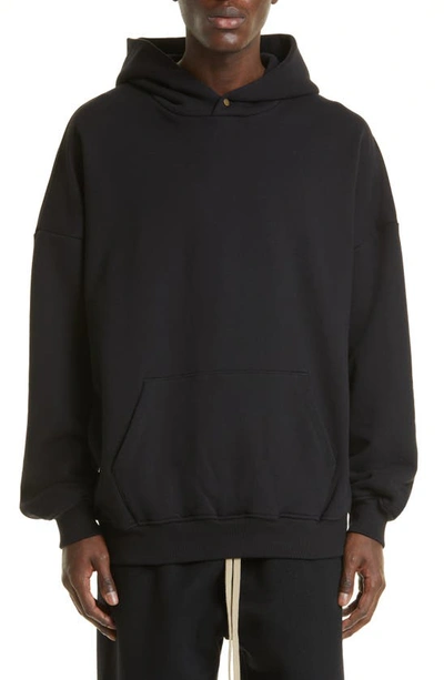 Fear Of God Eternal Brand-patch Oversized-fit Cotton-jersey Hoody In Black