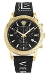 Versace Sport Tech Strap Watch In Black