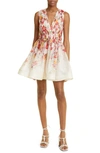 Zimmermann Women's Wonderland Floral V-neck Minidress In Elka Poppy Ivory Print