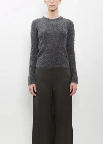 6397 Alpaca Wool Skinny Crew In Charcoal