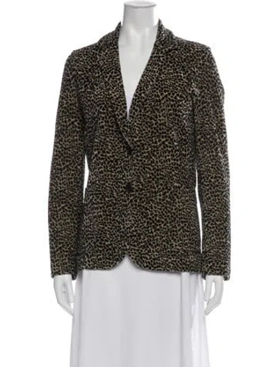 Pre-owned 6397 Animal Print Blazer In Neutrals