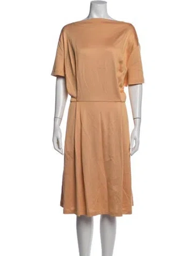Pre-owned 6397 Bateau Neckline Midi Length Dress In Neutrals
