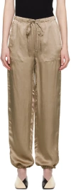 6397 Beige Drawstring Reversible Trousers In Topaz