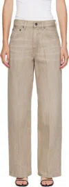 6397 Beige Wide Jeans In Neutral