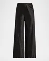 6397 Bias-cut Satin Trousers In Black