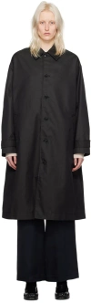6397 Black Button Trench Coat In Black