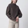 6397 Mud-coloured Draped Sweatshirt In Black