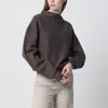 6397 Mud-coloured Draped Sweatshirt In Brown