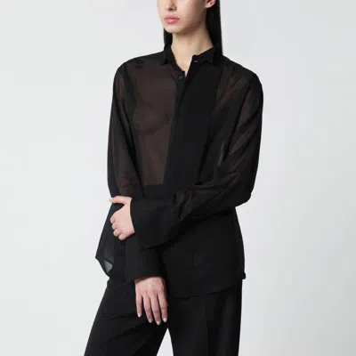 6397 Black Micro-pleated Shirt