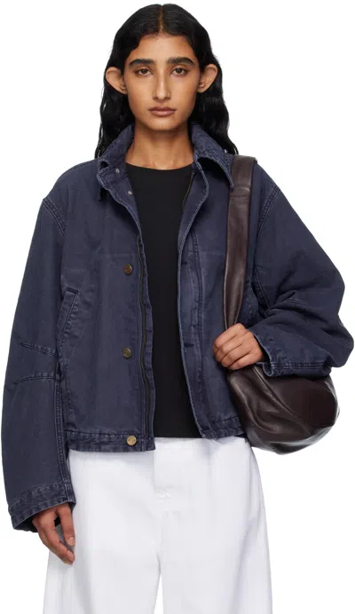 6397 Blue Flight Jacket In Black