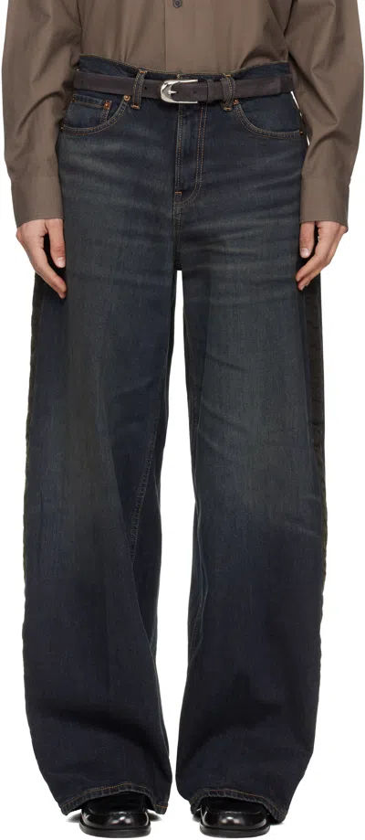 6397 Blue Tuxedo Roomy Jeans In Black