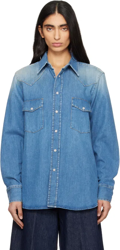 6397 Blue Western Denim Shirt
