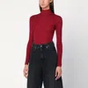 6397 Bordeaux Semi-sheer Turtleneck