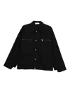 6397 Button-fastening Zip-pocket Jacket In Black