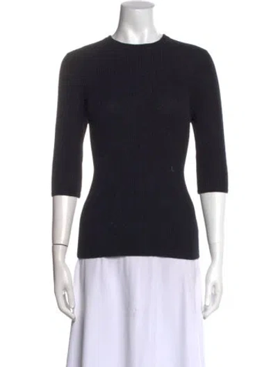 Pre-owned 6397 Cashmere Crew Neck Sweater In Black