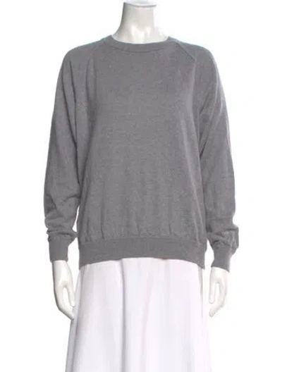Pre-owned 6397 Cashmere Crew Neck Sweatshirt In Gray